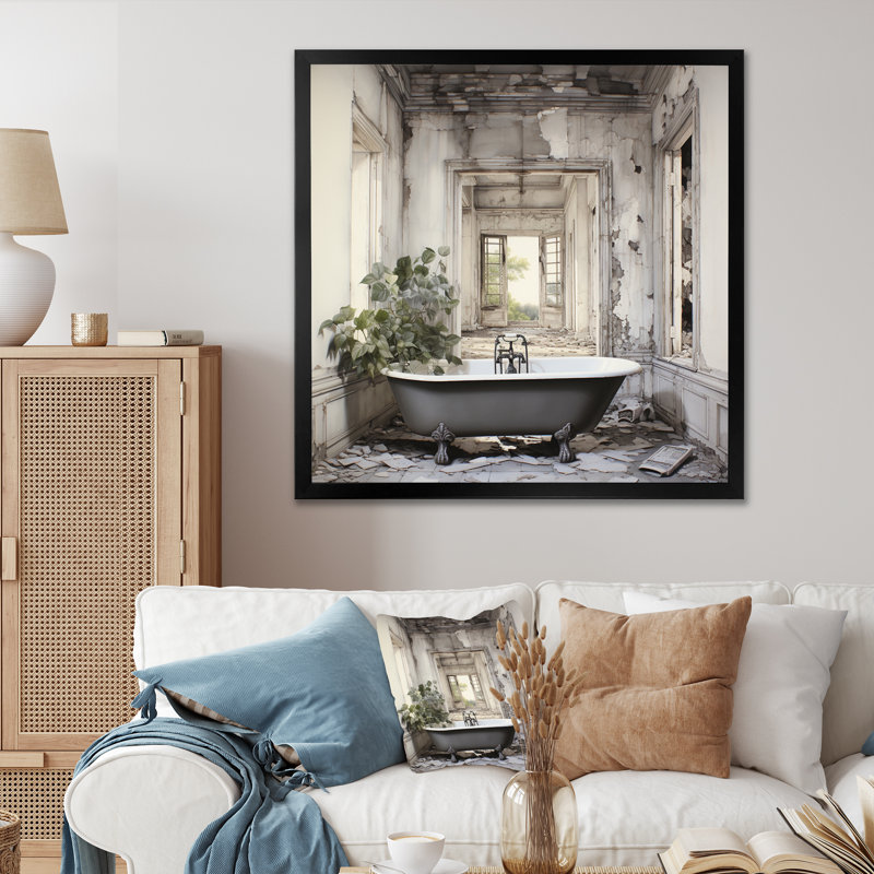 Bath Bath of Tranquility VI sur impression sur toile, H 30 po x l 30 po x P 1 po, Cadre simple noir