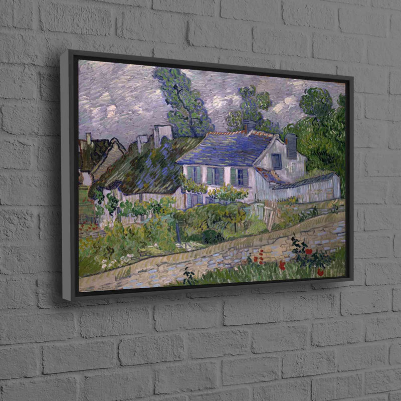 Reproduction of Vincent Van Gogh's Houses at Auvers Art Canvas Depicting a Captivating Village View Ideal for Wall Decor or Aesthetic Home Accents
