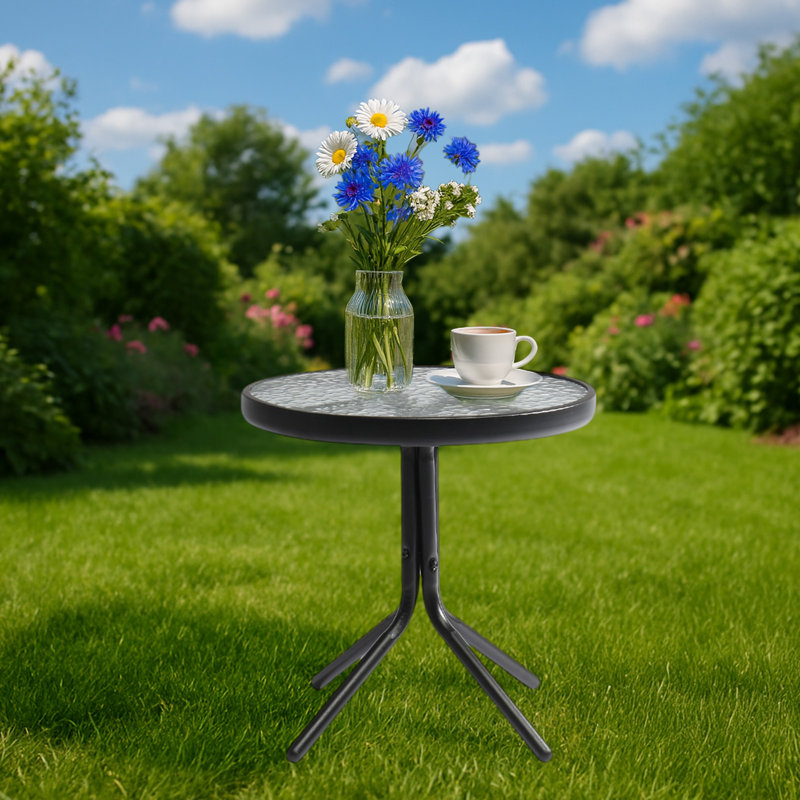 Table d'appoint de patio en métal