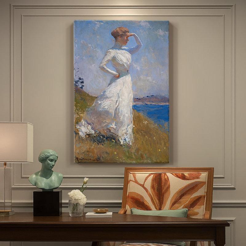 Lumière du soleil sur toile tendue par Frank Weston Benson, 24 po x 36 po