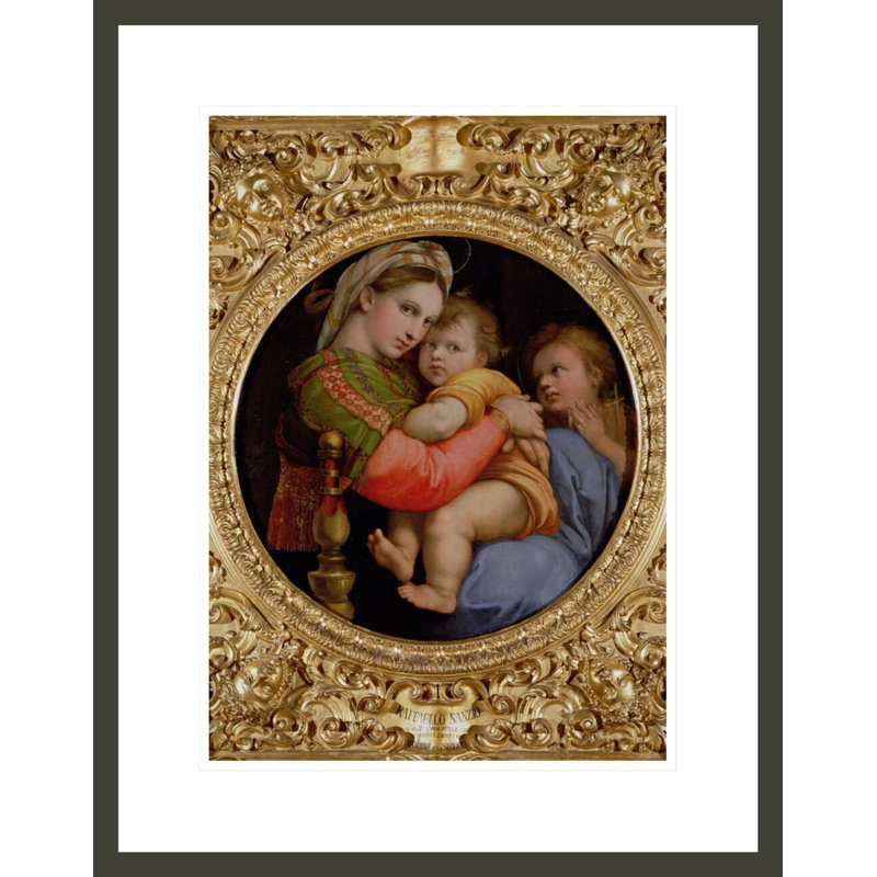 «The Madonna of the Chair» par Raphael, impression giclée sur cadre, H 21,75 po x l 17,1 po
