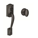 Camelot Lower Half Handleset with Siena Door Knob (Deadbolt Sold Separately)