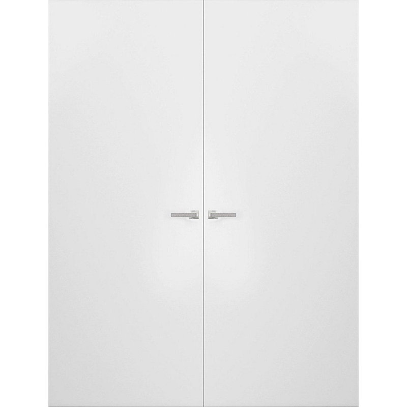 Porte standard en bois et bois massif apprêté, Blanc / noir, Droite, 48 po x 80 po