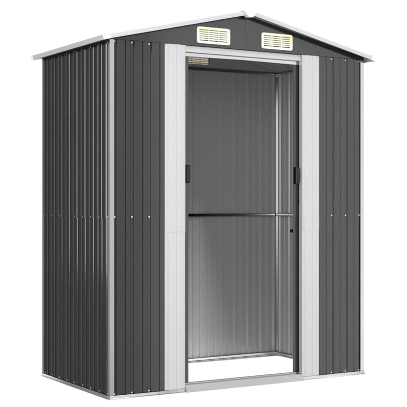 Anthracite Galvanized Steel Outdoor Storage Shed 75.6" x 42.5" x 87.8"