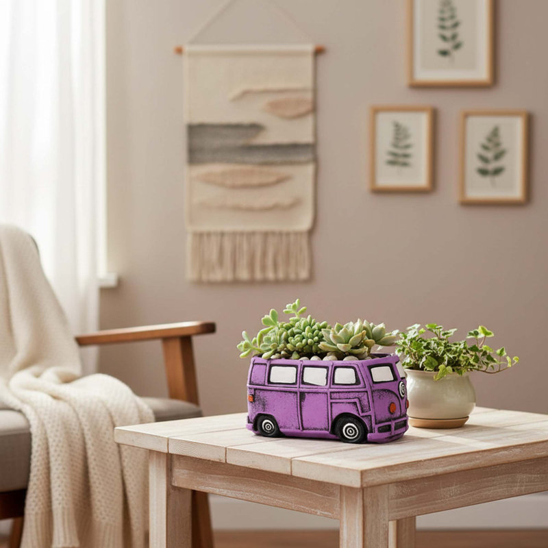 Small Succulent Planter Pots With Drainage Hole, Purple