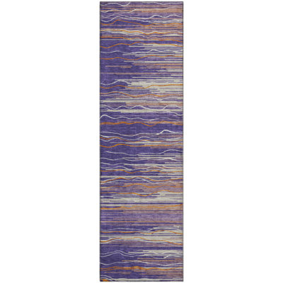 Premium Machine Washable Lyndhurst AMF996 Stripes Rug