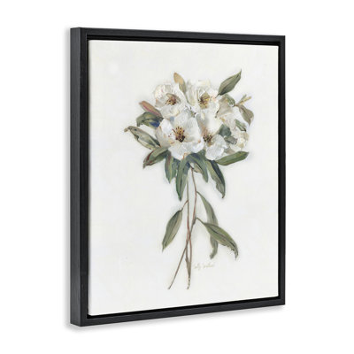 White Wildflower Bundle Floating Frame, design by Sally Swatland