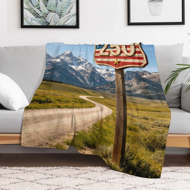 Jeté en flanelle de luxe avec bouclier American Flag, 60 x 80 po