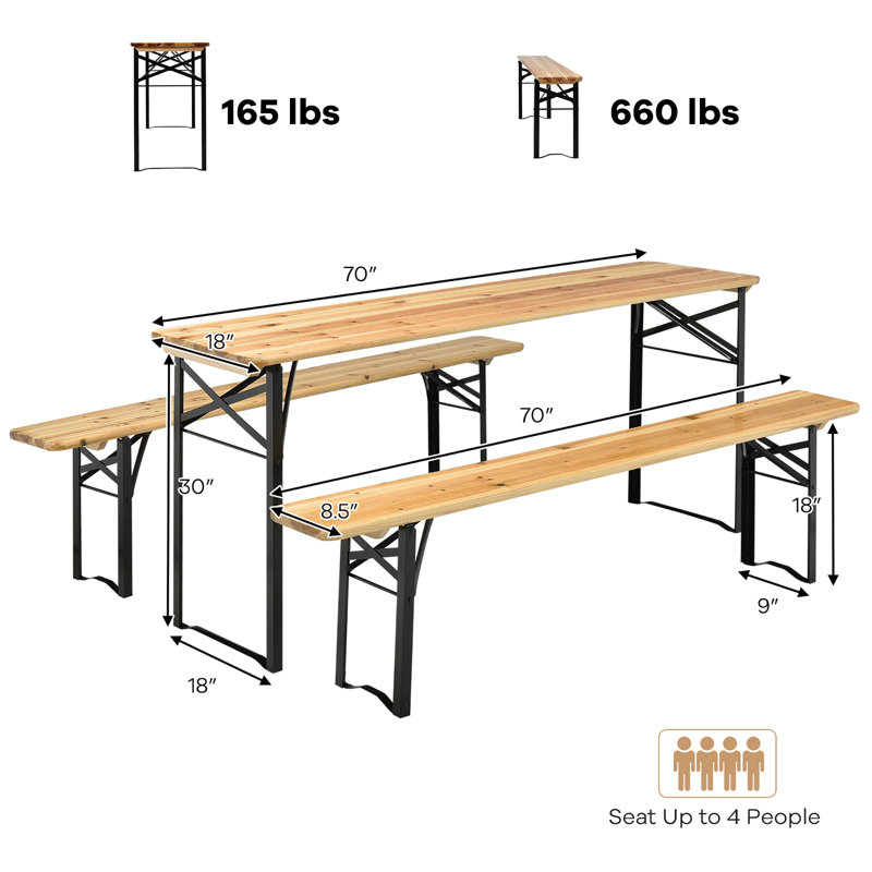 Rodriguez 4 - Person Patio Dining Set with Rectangular Table