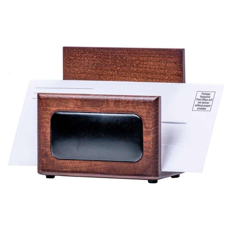 Porte-lettres noyer et cuir Mejias
