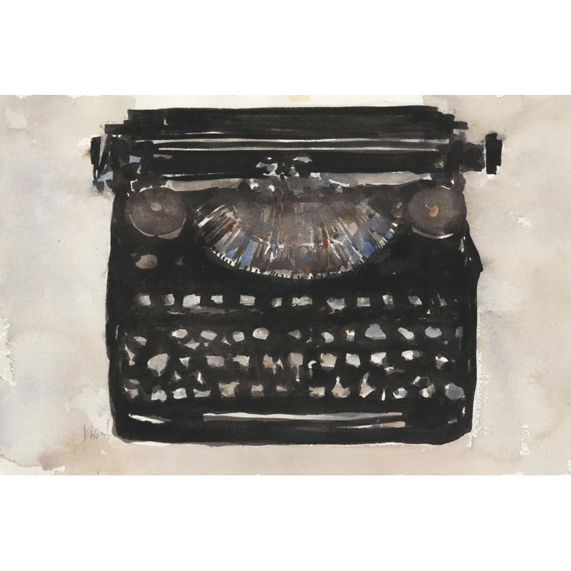 'Typing I' by Samuel Dixon - Wrapped Canvas Painting Print, 30cm H x 46cm W, Wrapped Canvas