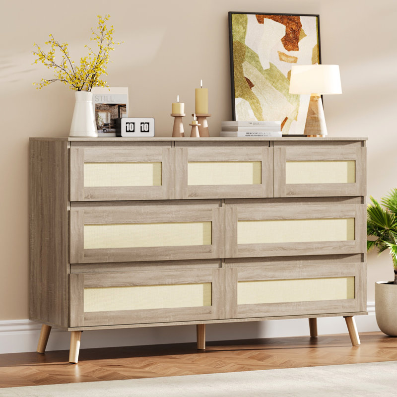 Commode en rotin 7 tiroirs