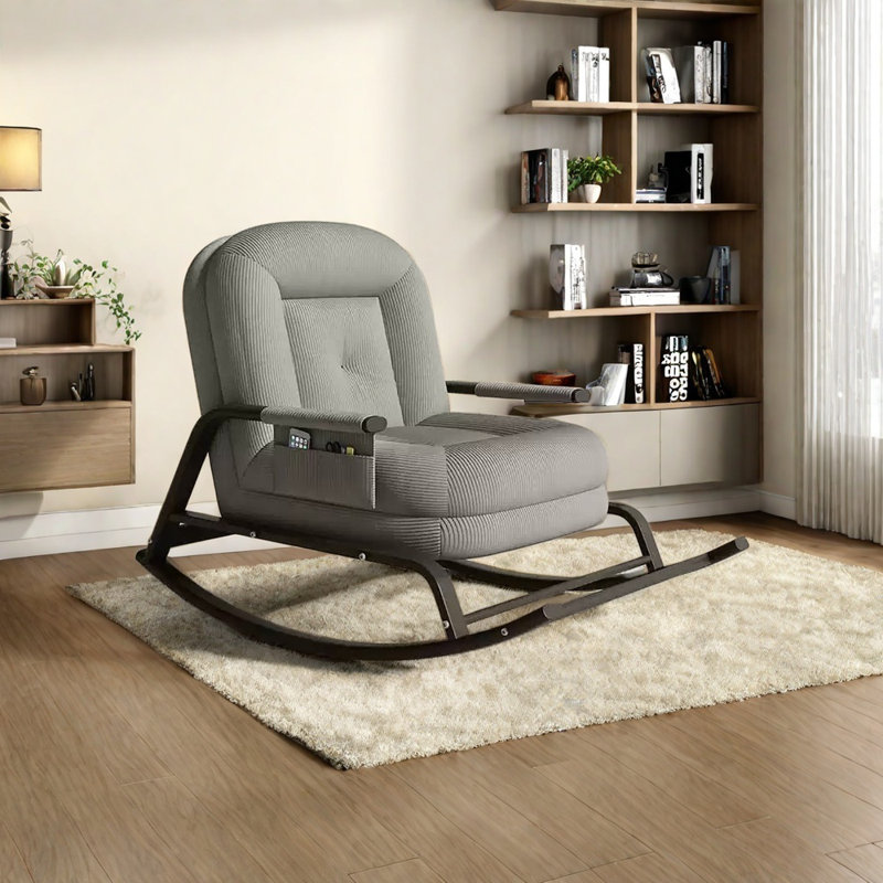 Chaise berçante confortable et robuste, Gris