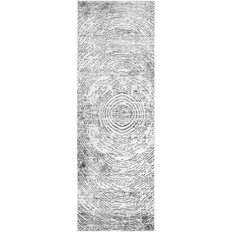 Acierno Textured Abstract Maze Area Rug, Runner 2'8" x 8'