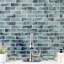 Carreau de mosaïque murale en verre brillant 12 po x 12 po Midnight Tide Subway