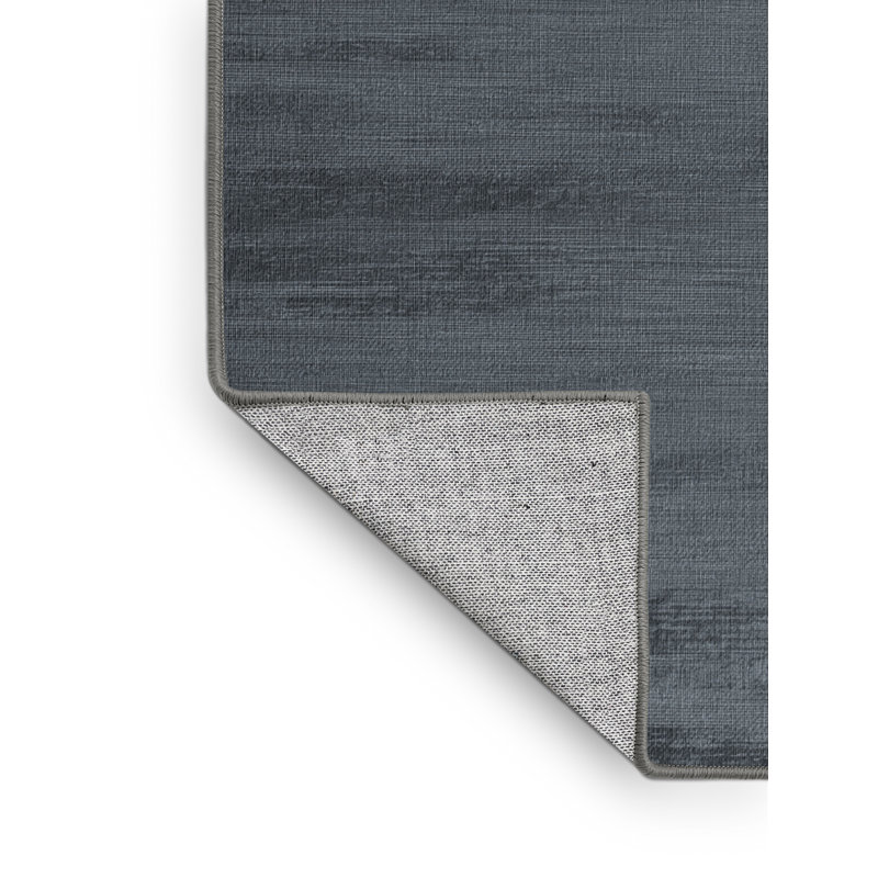 Machine Washable Solid Gray Area Rug, Round 6'
