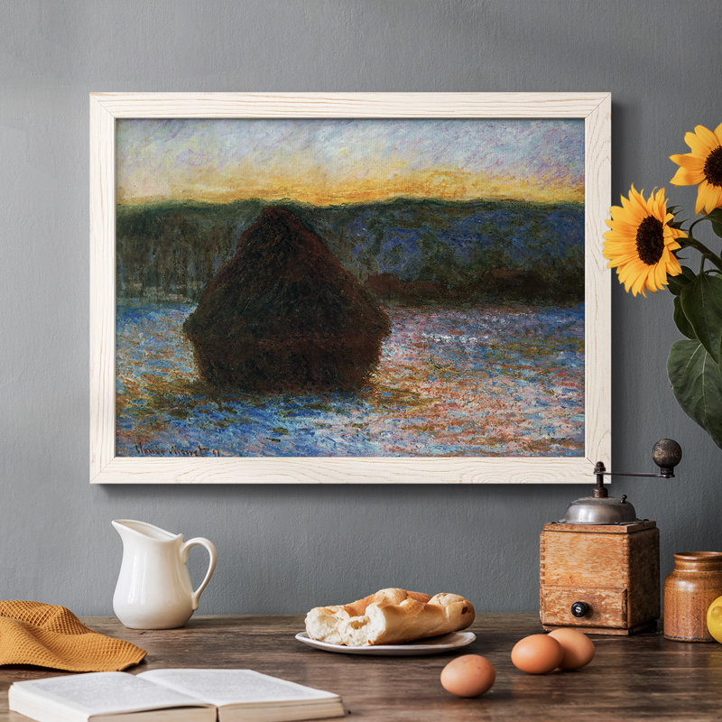 Haylofts Thaw, Sunset par Monet par J Paul - reproduction d'un seul cadre photo sur toile, Cadre photo blanc