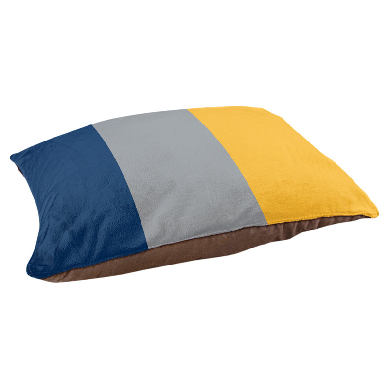 Pet Bed, Small (18" L x 28" W), Navy Blue/Silver/Gold