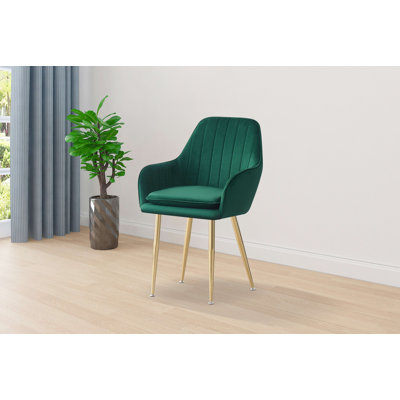 Aldegonde 47cm H Tufted Foam Padding Upholstered Metal Armchair