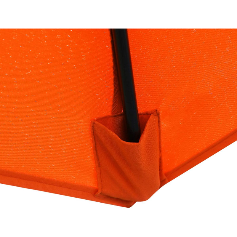 Parasol de table pour l'extérieur avec 8 nervures robustes, Orange, H 108 po x l 54 po x P 2 po