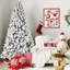 Arbre de Noël illuminé enneigé 6 pi avec 300 lumières UL blanc chaud, 779 pointes en PVC, fil à mémoire dépliable, assemblage facile et support en métal stable - décor des Fêtes enneigé-1579392342