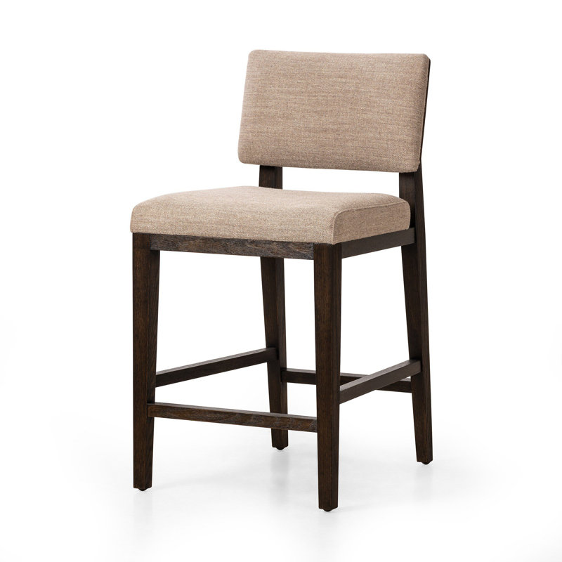 Sokrates Upholstered Stool, Counter Stool (27.25" Seat Height), Alcala Fawn
