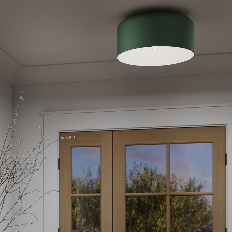 1 - Light Flush Mount, Navy, 7" H x 13.75" W x 13.75" D