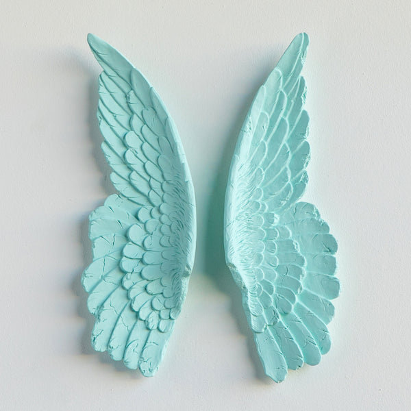 Handmade Wall Decor on Polyresin, Aqua