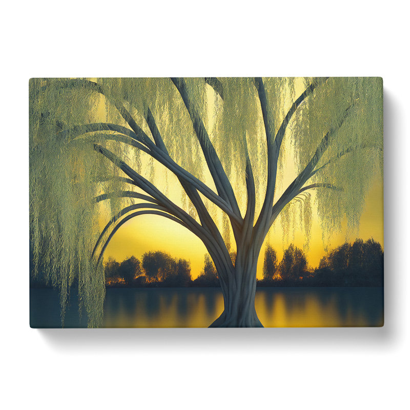 Dramatic Weeping Willow Tree - Wrapped Canvas, 35cm H x 50cm W x 3cm D