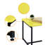 Table enveloppante en fibre de carbone jaune - Comprend une table basse et 2 tables de bout, l 39,5 po x P 19 po x P 19,5 po x H 21,5 po, structure en métal, densité moyenne, bords biseautés
