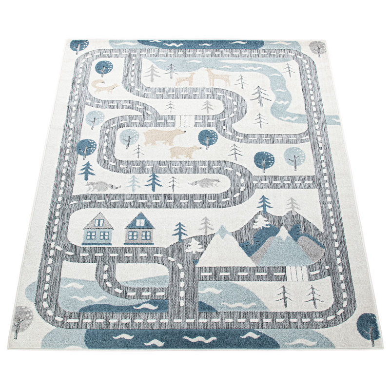 Tapis pour enfant Keesler, Rectangle 2 pi 8 po x 4 pi 11 po