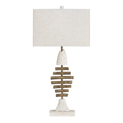 30" Resin Table Lamp With Tan Shade