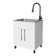 All-In-One W28 In. X D22 In. Stainless Steel Utility Sink With Pull-Down Faucet And Storage Cabinet In Matte White