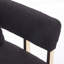 Fauteuil confortable avec pieds carrés dorés - Revêtement en molleton noir pour salon, vestiaire, bureau, salle de réception
