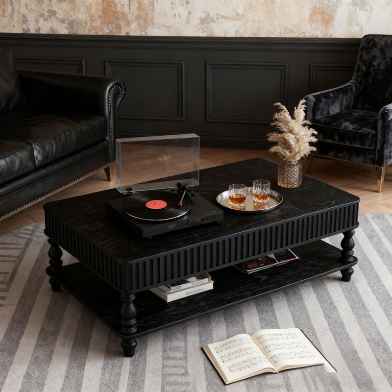 47.24" Lift Top Coffee Table with Storage, Black