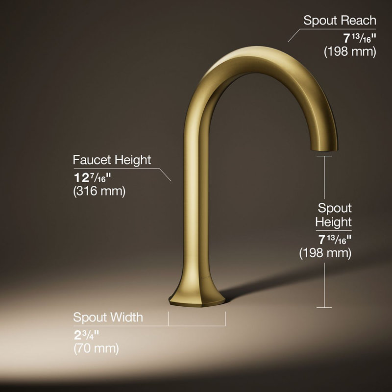 Occasion Deck-Mount Bath Spout With Cane Design, Vibrant Brushed Moderne Brass