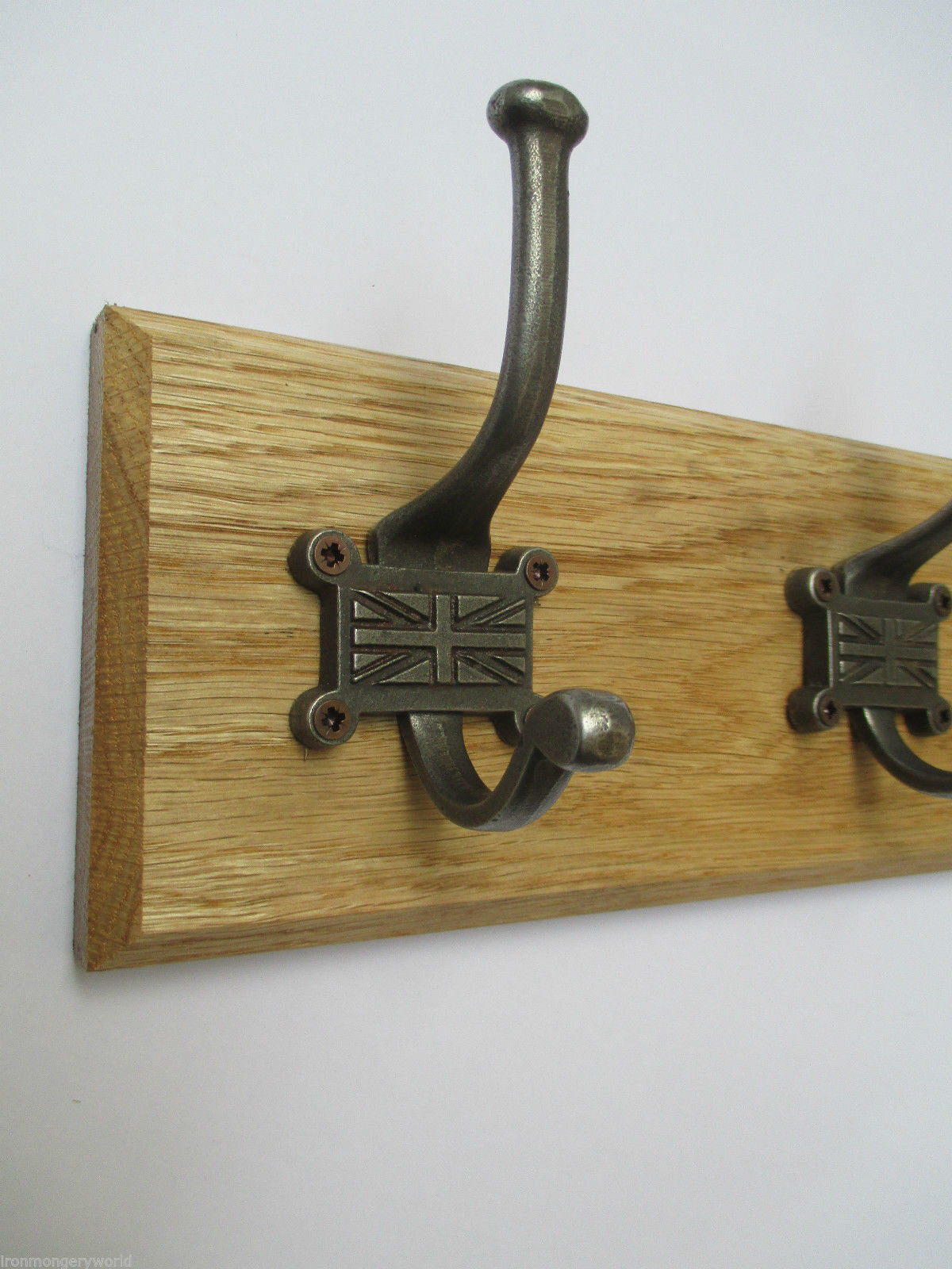 Solid Wood Wall 3 - Hook Wall Mounted Coat Rack Ironmongery World