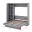 Lit escamotable double avec tablettes, garde-robe et DEL-1860228962-1860228963