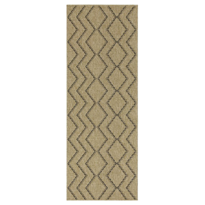 Tapis intérieur / extérieur en jute / noir Outshine Diamonds