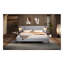 Chic Linen Upholstered Bed With Integrated Lights And Shelves, Grey, King-692579272-692579273
