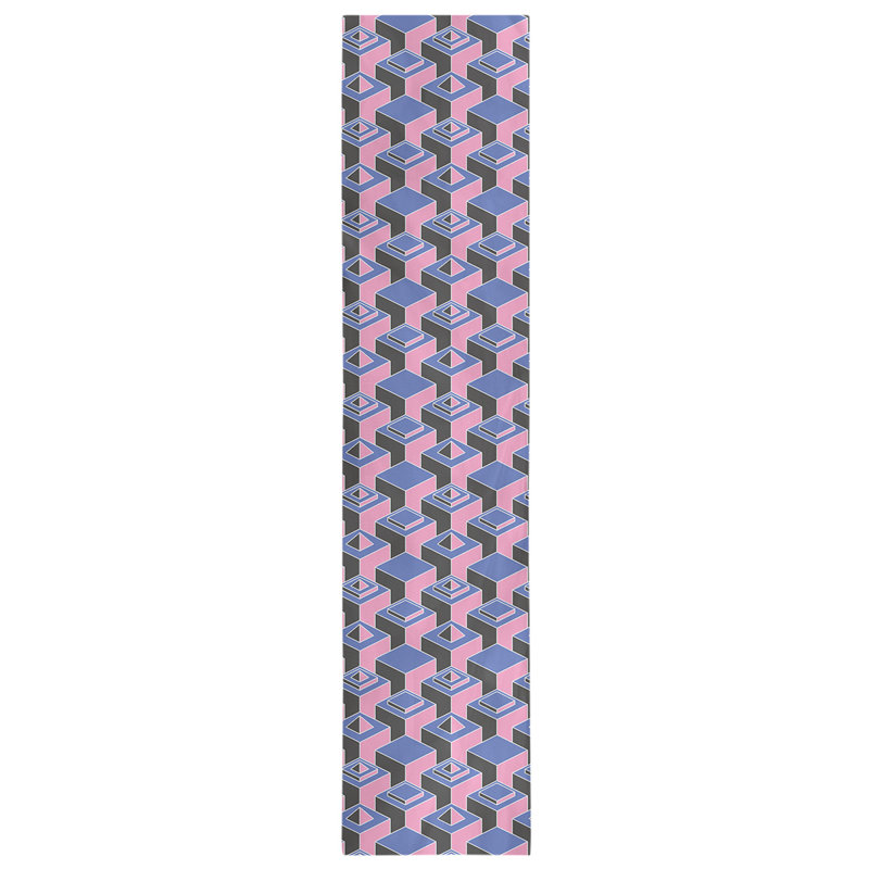 Classic Skyscrapers Table Runner, 16" x 72", Blue/Pink