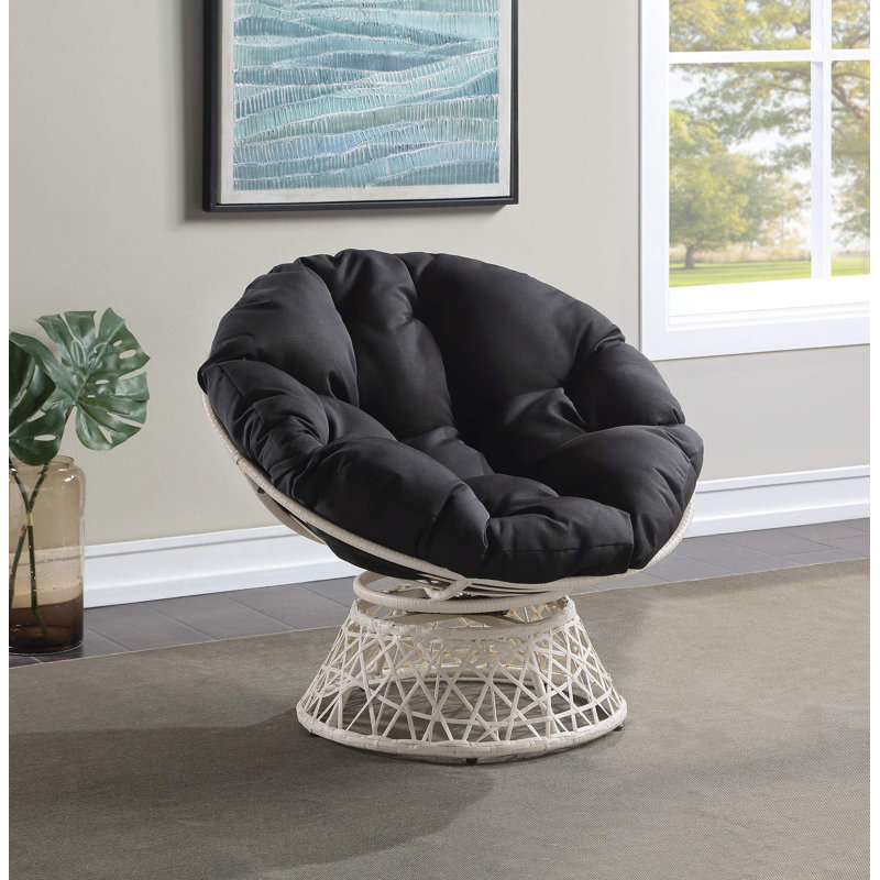 Chaise avec mobilier pivotant à 360 degrés, Noir, noir, noir, noir, Blanc