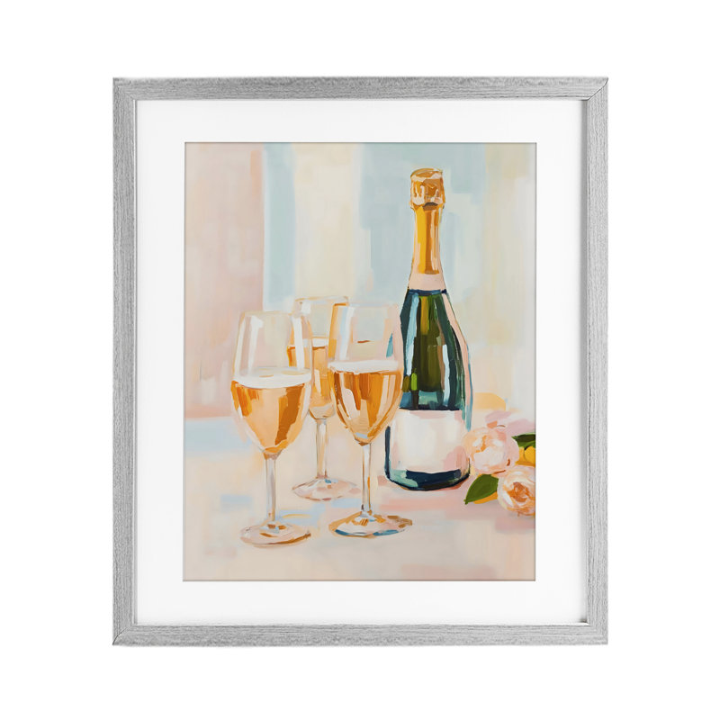 «Champagne Triple Toast», reproduction imprimée sous verre, conception de The Prints Vibe, 16 x 13
