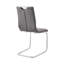 Chaise d'appoint de salle à manger Pacific en tissu gris et finition en acier inoxydable brossé - ensemble de 2