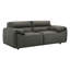 Ensemble de canapés rembourrés 2 pièces Hudson Graphite avec cuir véritable, structure en bois et accoudoirs rembourrés pour salon