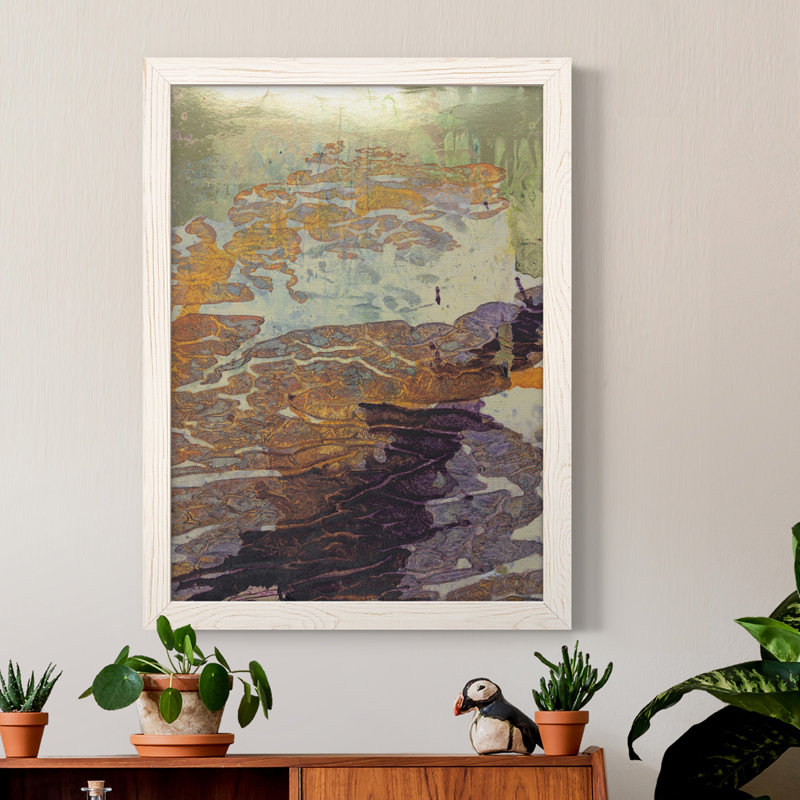 Toile encadrée de qualité supérieure Monet's Landscape VII - Prêt à être accroché, H 32 po x l 23 po x P 1 po, Blanc