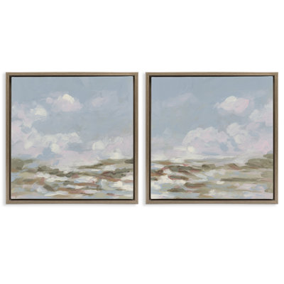 Ensemble de 2 toiles flottantes abstraites Northern Clouds, design par June Erica Vess