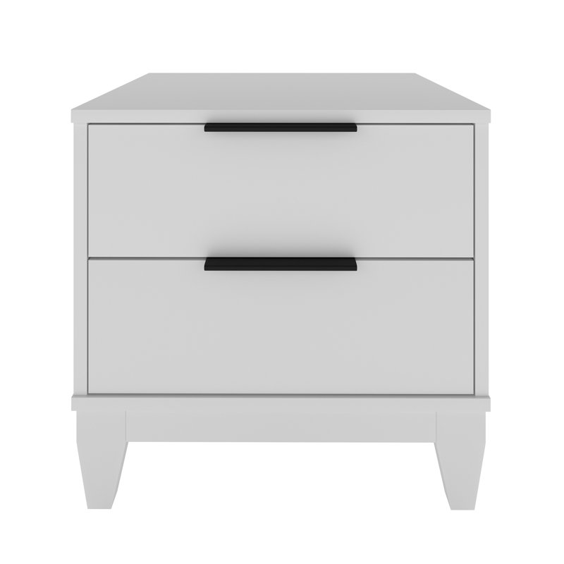 Boyd Sleep Mackay Modern Double Drawer Nightstand, White