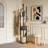 Rotating Solid Wood Coat Rack With Storage Shelves & 9 Hooks