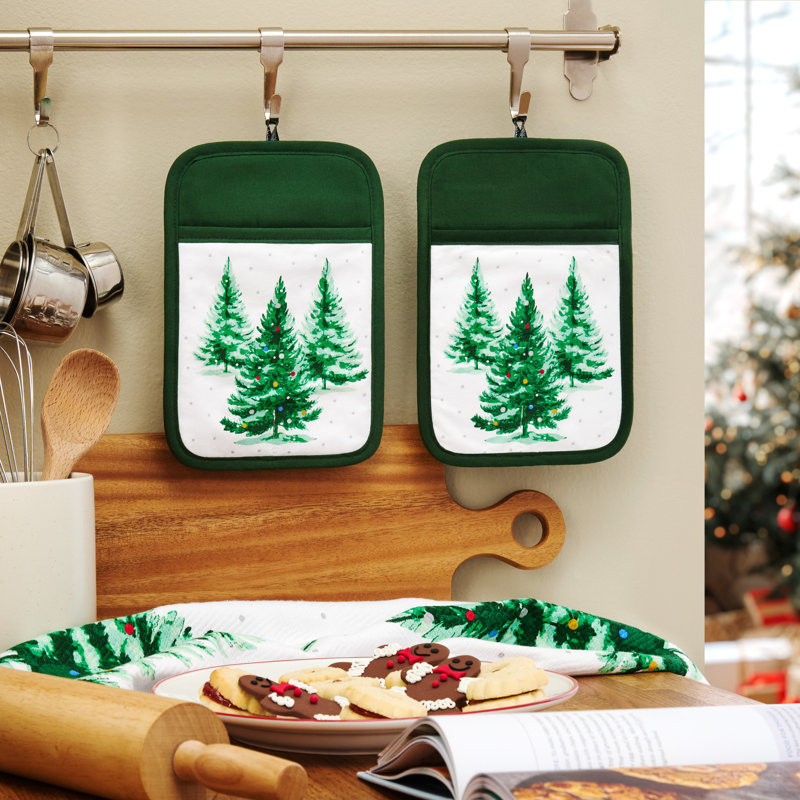Lot de 2 maniques TOWN & COUNTRY LIVING Forêt d'hiver